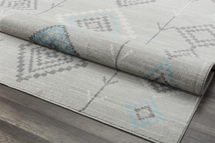 Soleil rug in gray with tribal hints -  Gray  -  8'0"x10'0"