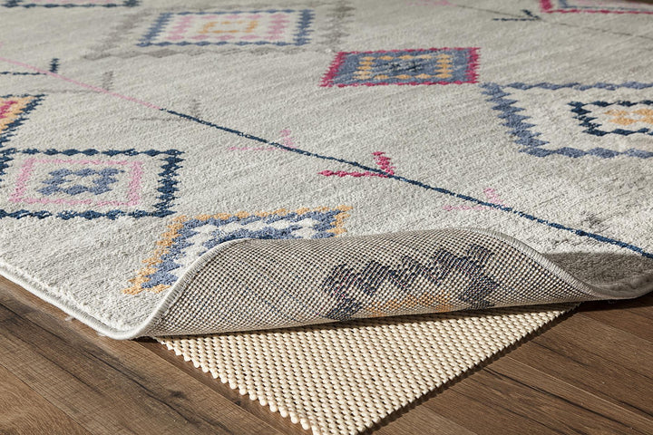 Light gray tribal Moroccan designs -  Light Gray  -  5'3"x7'0"