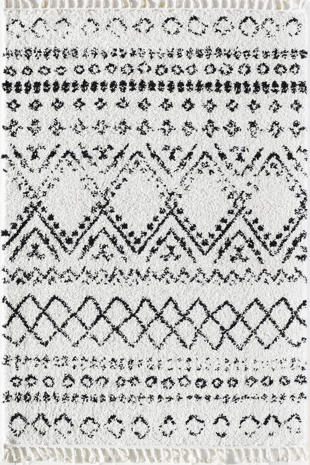 Moon Whisper White Tribal Moroccan White Area Rug  -  White  -  8'0"x10'0"