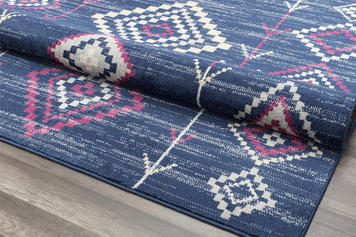 Soleil Sahara inspired area rugs -  Blue  -  5'0"x7'0"