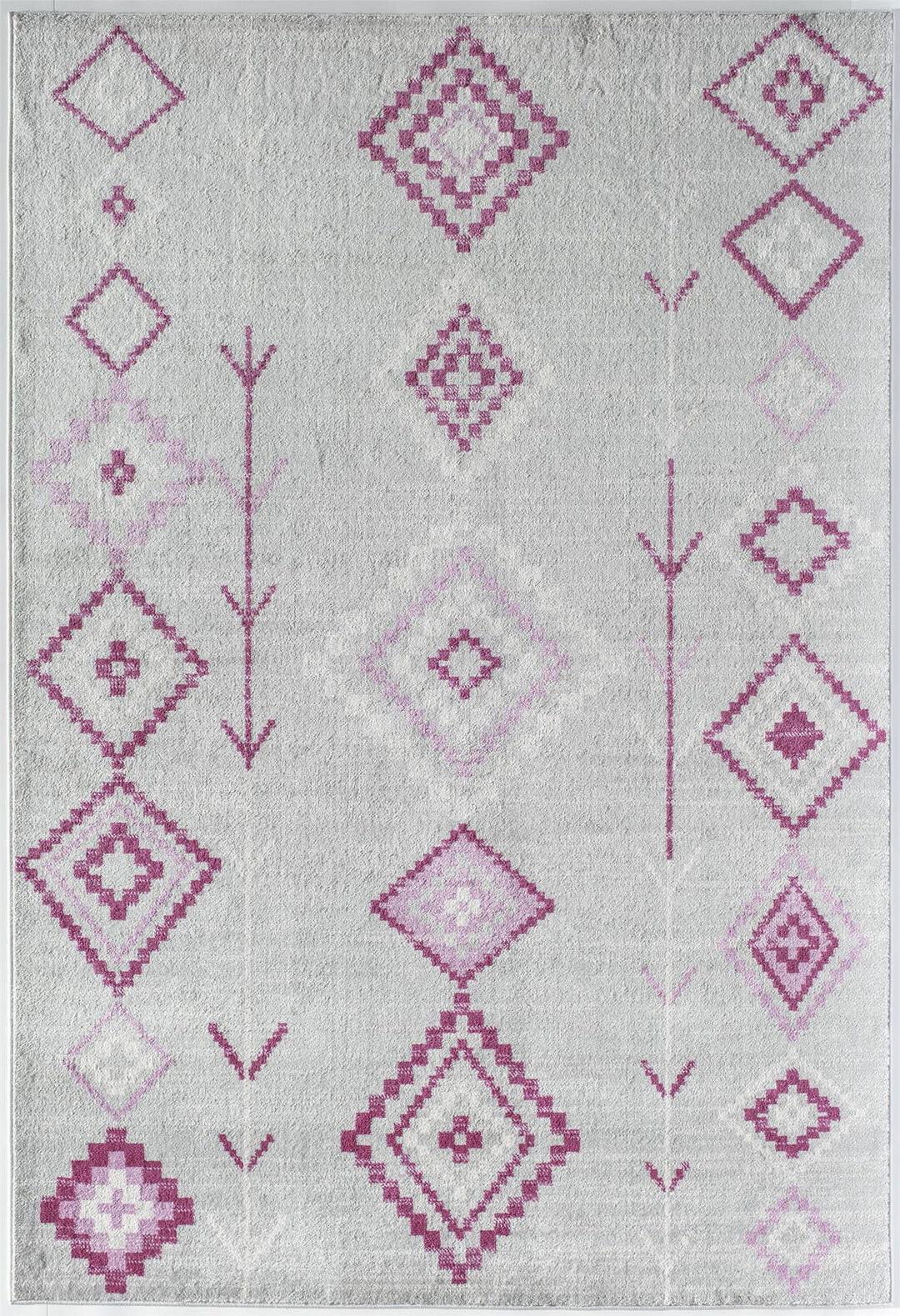 Soleil Native Fushchia Tribal Moroccan gray Area Rug  -  Gray  -  5'0"x7'0"