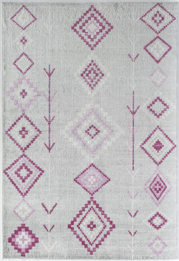 Soleil Native Fushchia Tribal Moroccan gray Area Rug  -  Gray  -  5'0"x7'0"