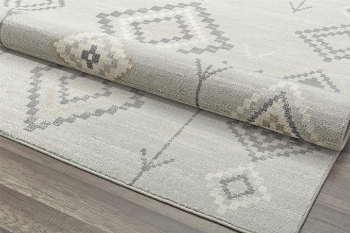 Soft gray tribal patterns for homes -  Gray  -  8'0"x10'0"