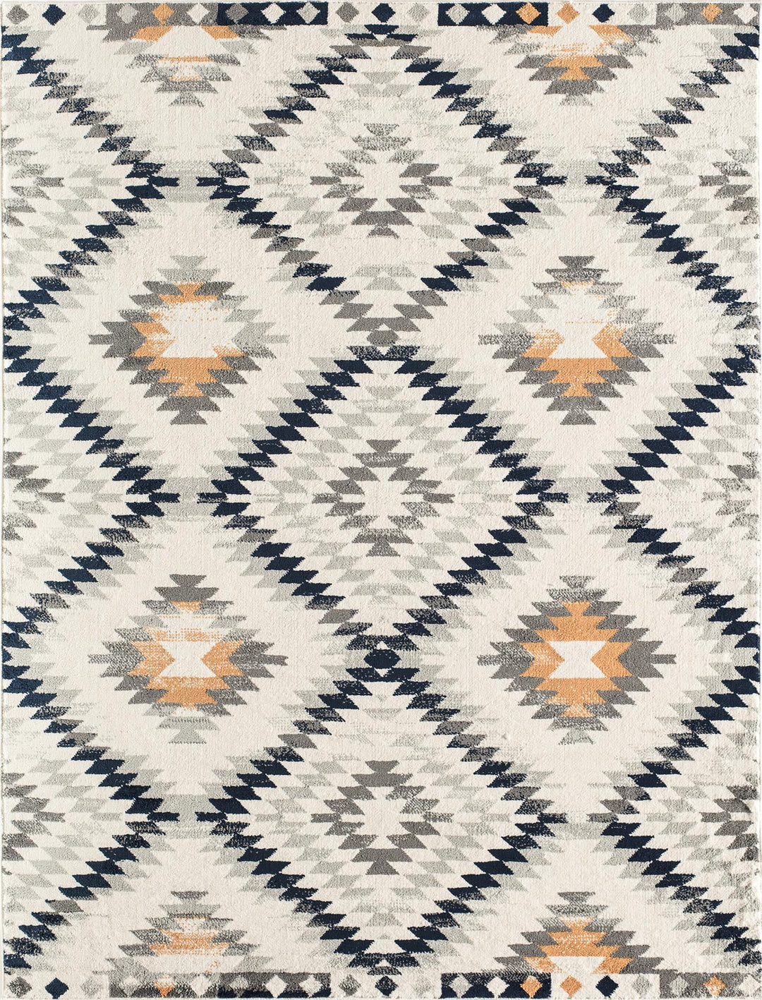 Soleil Kilim Gold Tribal Moroccan ivory Area Rug  -  Ivory  -  5'3"x7'0"