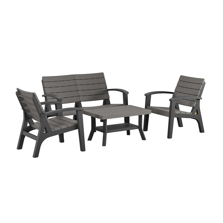 4 Piece Resin Conversation Set - Graphite Grey