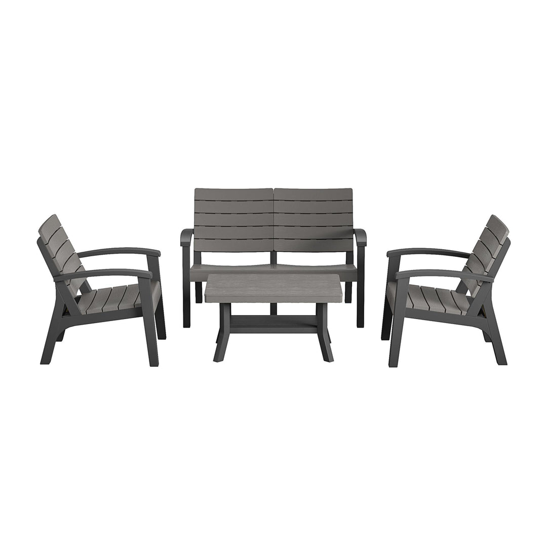 4 Piece Resin Conversation Set - Graphite Grey