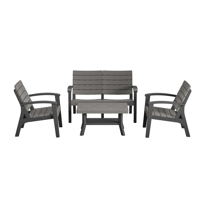 4 Piece Resin Conversation Set - Graphite Grey