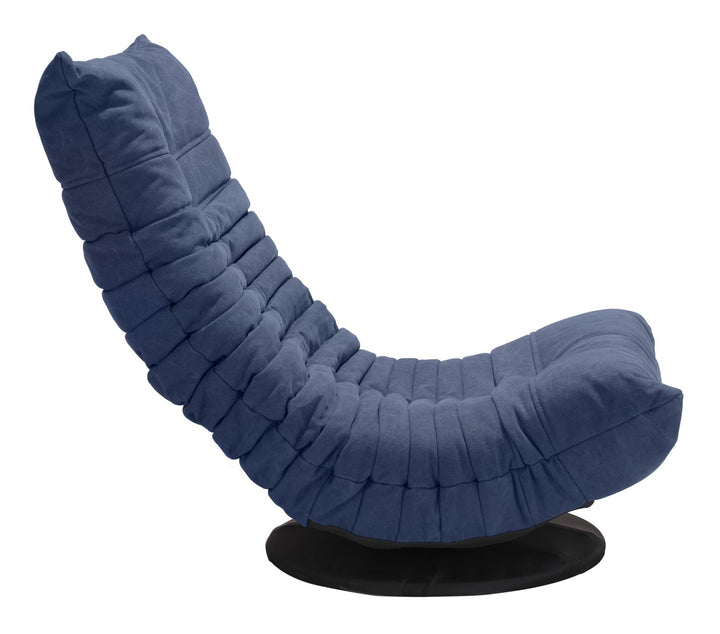 Stylish and comfortable swivel chair with tufted finish by Glover -  Blue