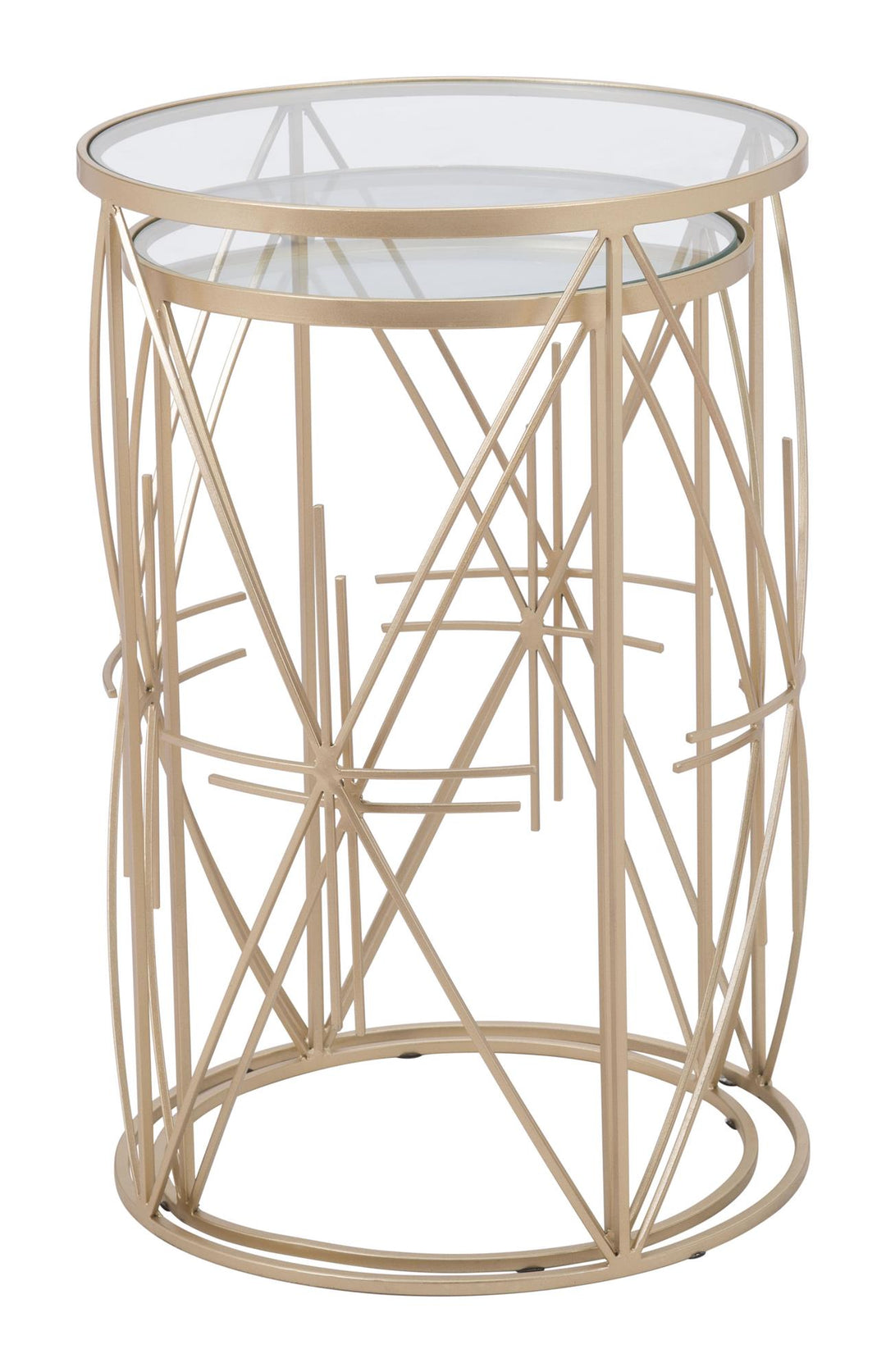 Modern 2 piece round side tables -  N/A