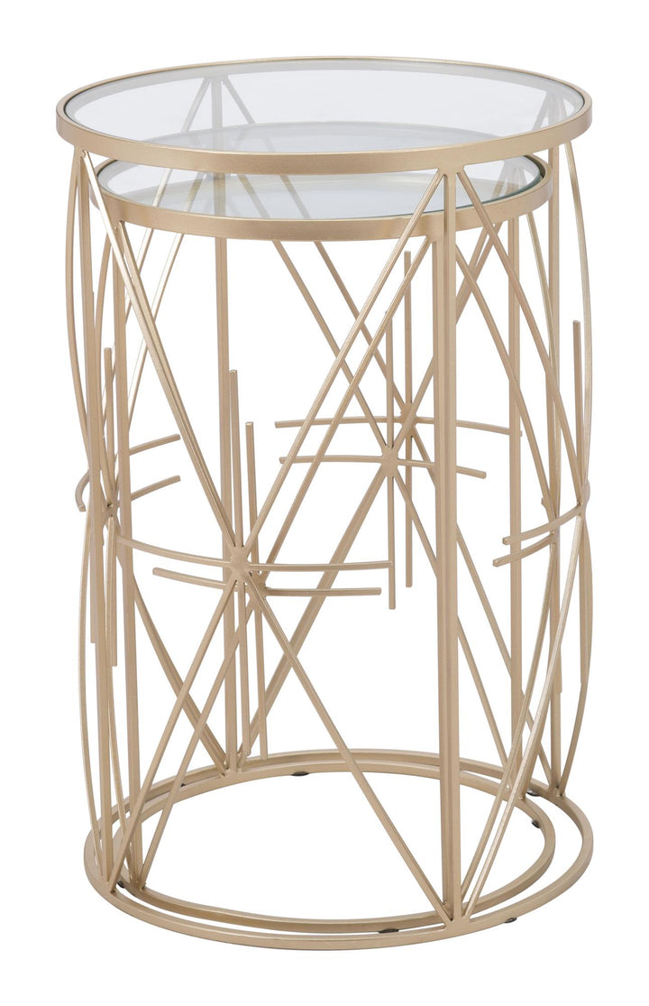 Modern 2 piece round side tables -  N/A