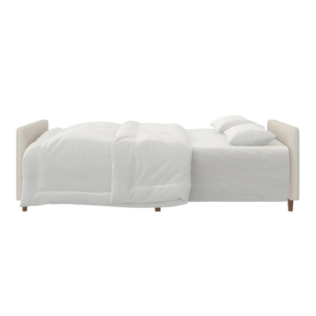 Andora Tufted Futon for Living Room -  White Faux leather