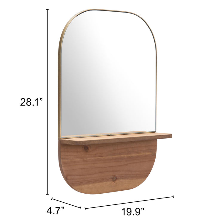 Dual-purpose vertical mirror with additional shelving -  N/A