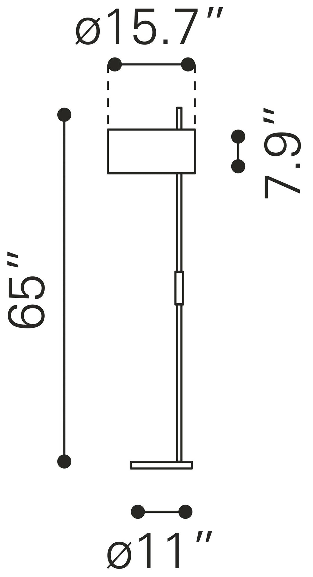 Brie's contemporary floor lamp with dimmer switch -  N/A