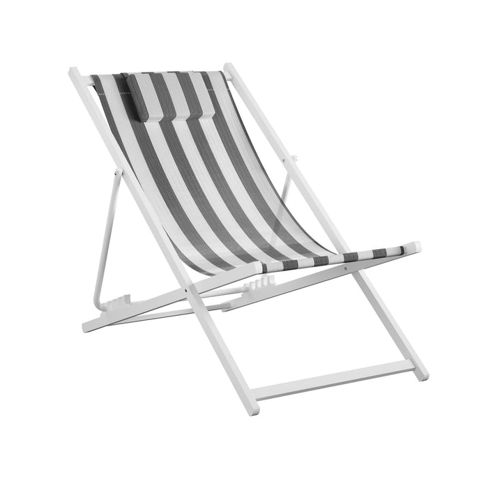 Poolside Gossip, Bebe Folding Beach Chair, Set of 2 - White/Black - 1-Pack