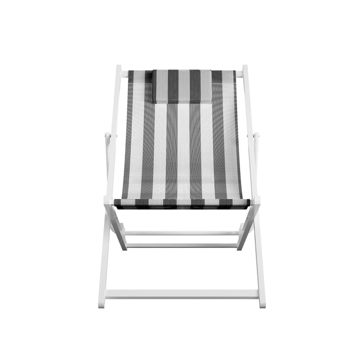 Poolside Gossip, Bebe Folding Beach Chair, Set of 2 - White/Black - 1-Pack