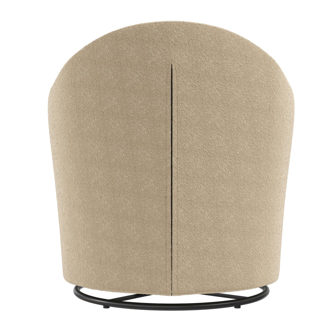 Gentle Swivel Curved Accent Chair - Taupe