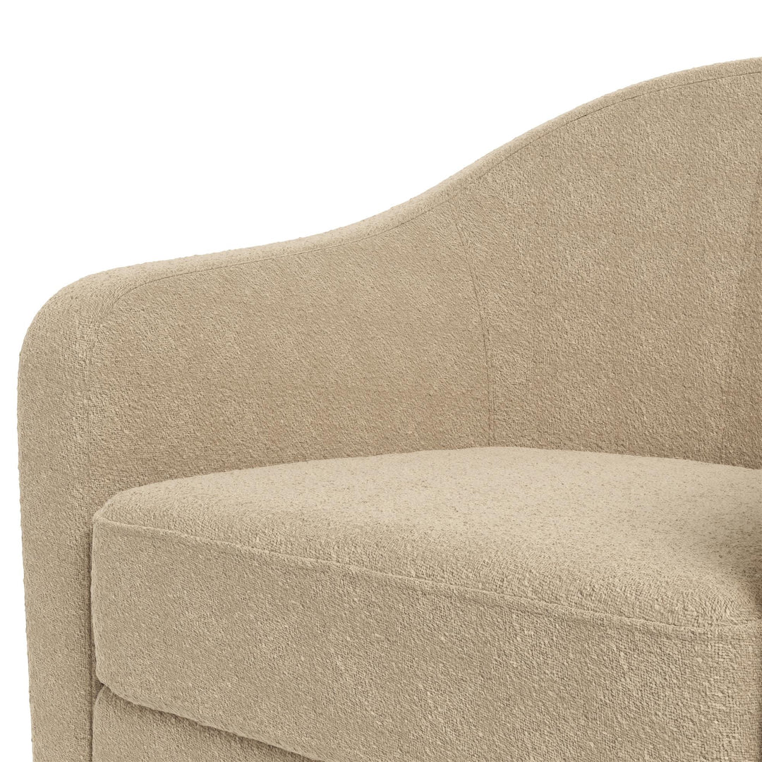 Gentle Swivel Curved Accent Chair - Taupe