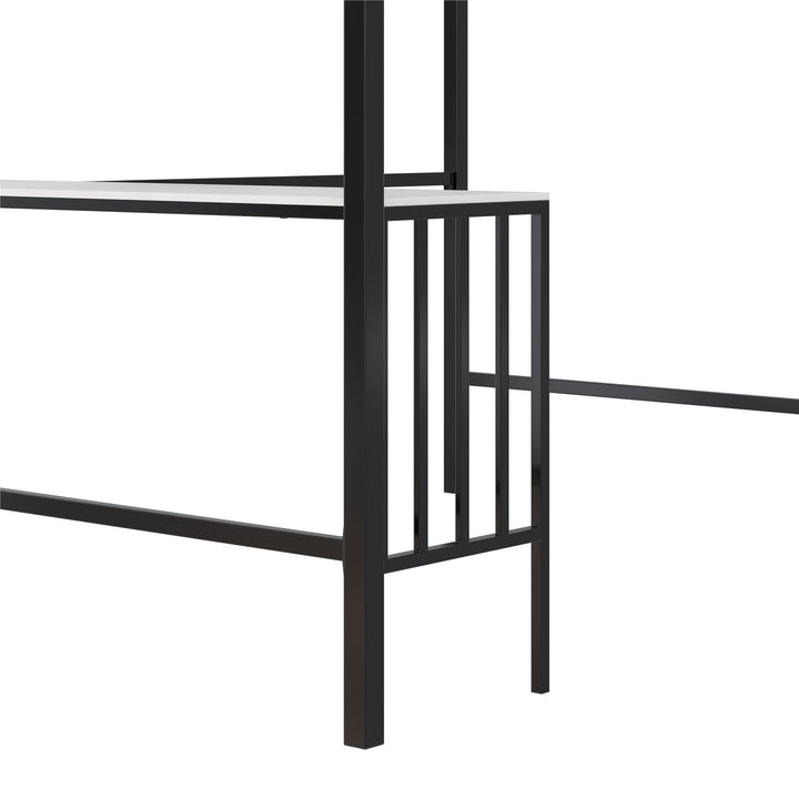 Axel Loft Bed with Desk & Shelves - White/Black - Full