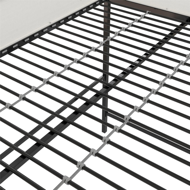 Axel Loft Bed with Desk & Shelves - White/Black - Full