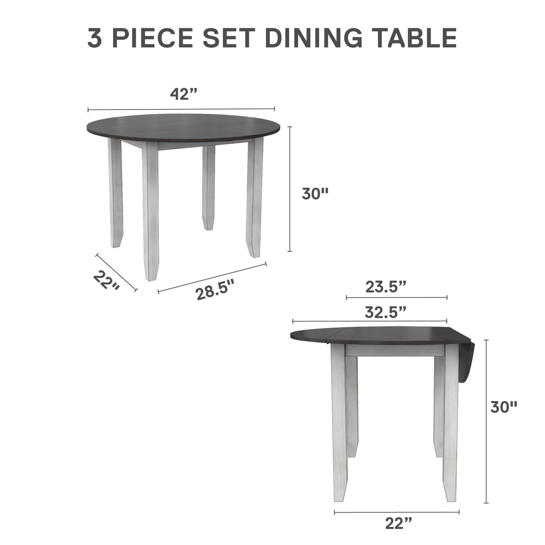 Drop leaf table with matching chairs -  Oyster