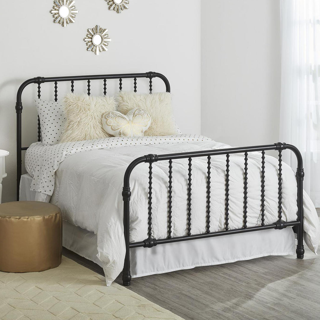 Monarch Hill Wren Metal Bed with Curved Scrollwork Design - Black - Full