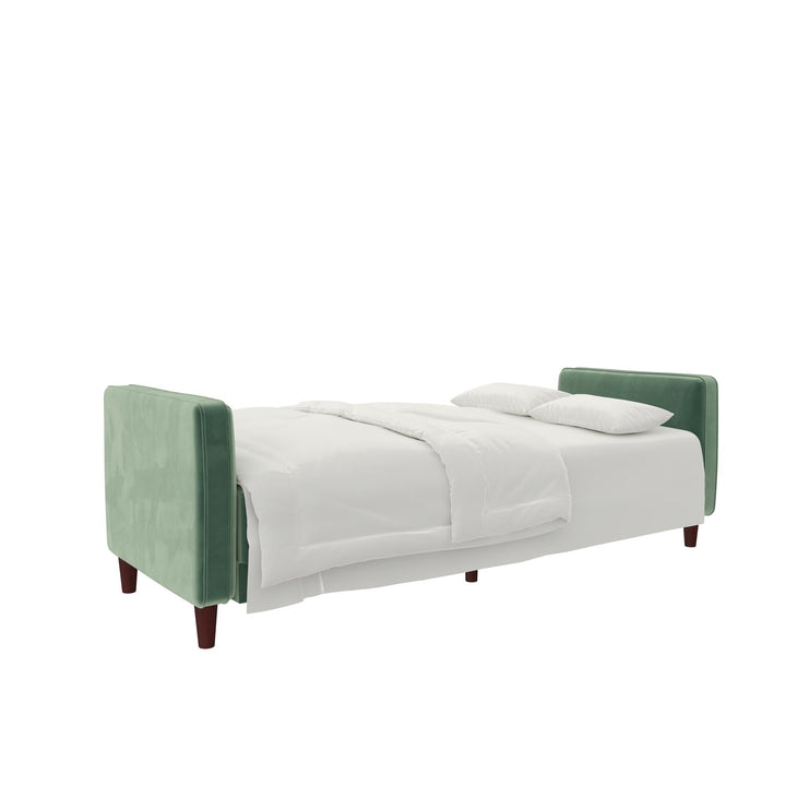 Pin Tufted Futon with Button Tufting -  Light Green
