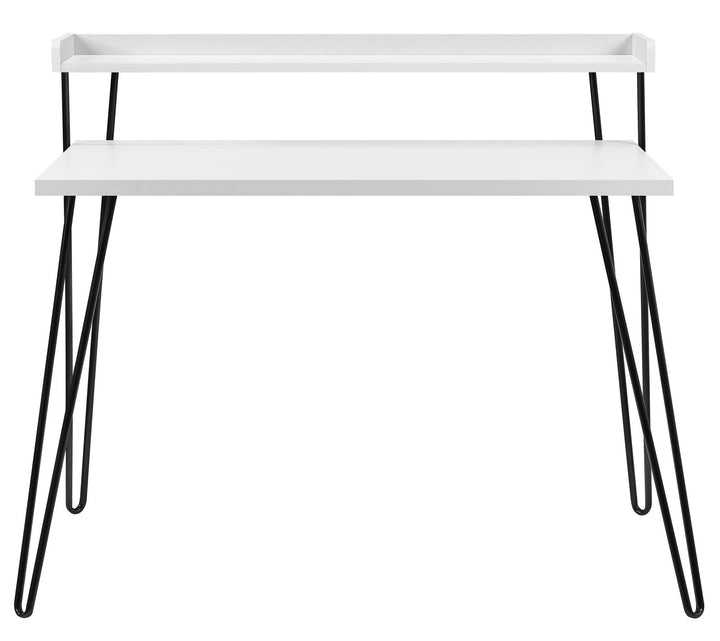 Haven Retro Desk with Riser - White/Black