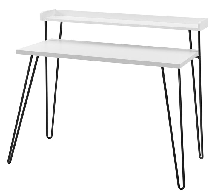 Computer Desk with Riser for Home Office -  White/Black
