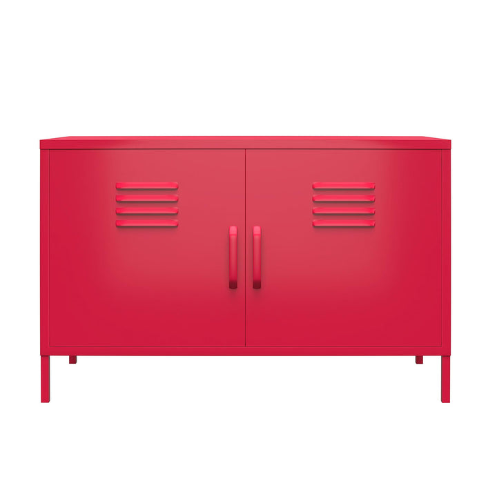 Cache 2 Door Metal Locker Accent Cabinet - Magenta