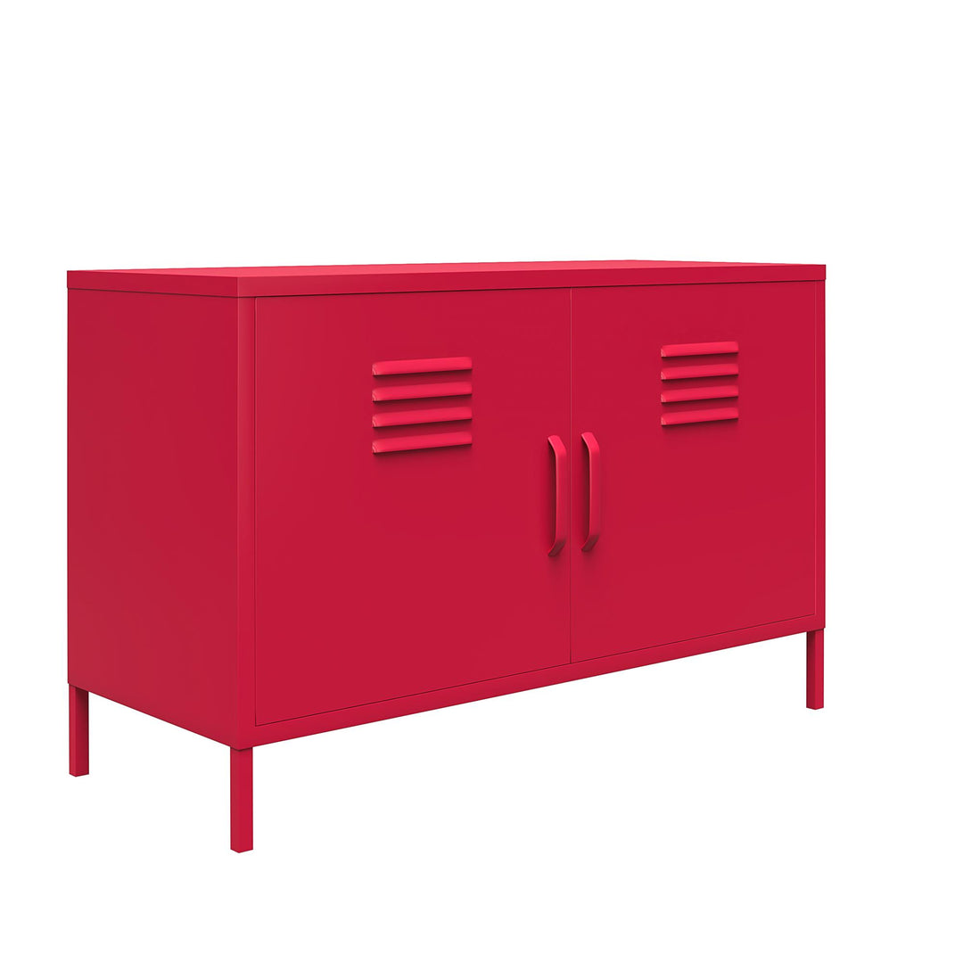 Cache 2 Door Metal Locker Accent Cabinet - Magenta