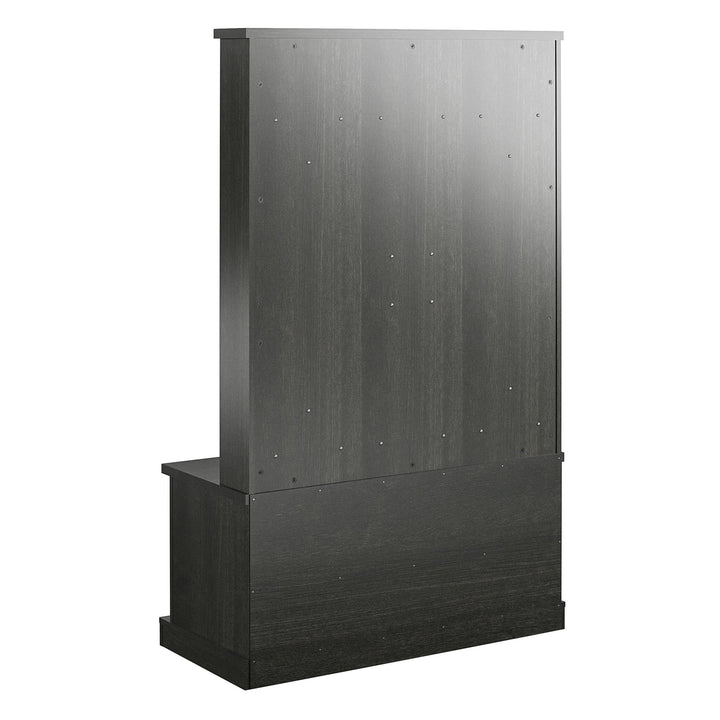 Knox County Entryway Bench Hall Tree with Coat Hooks and Shoe Storage - Black Oak