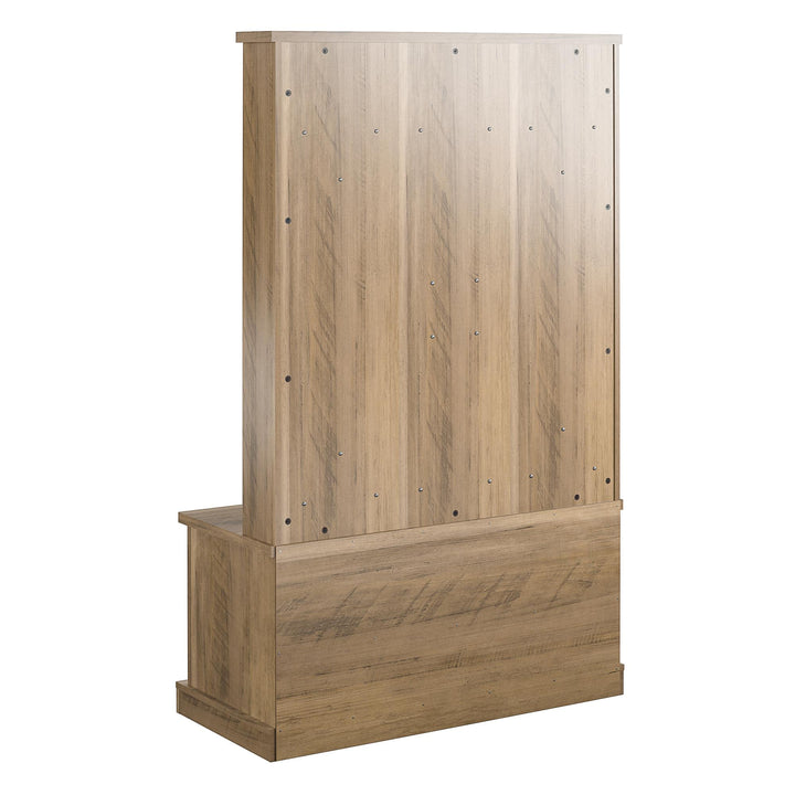 Knox County Entryway Bench Hall Tree with Coat Hooks and Shoe Storage - Rustic Oak