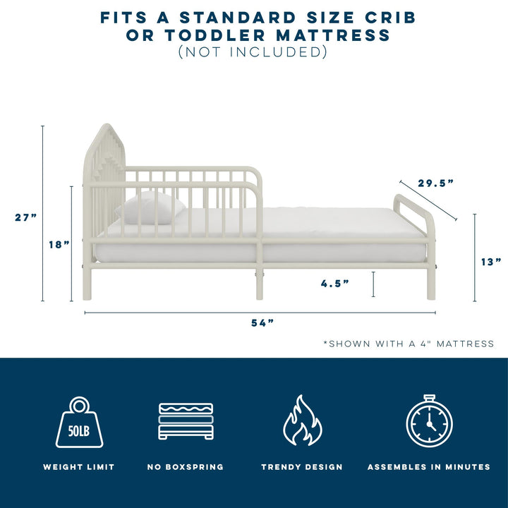 Bushwick bed for transitioning toddlers -  Off White  -  Crib & Toddler Mattress