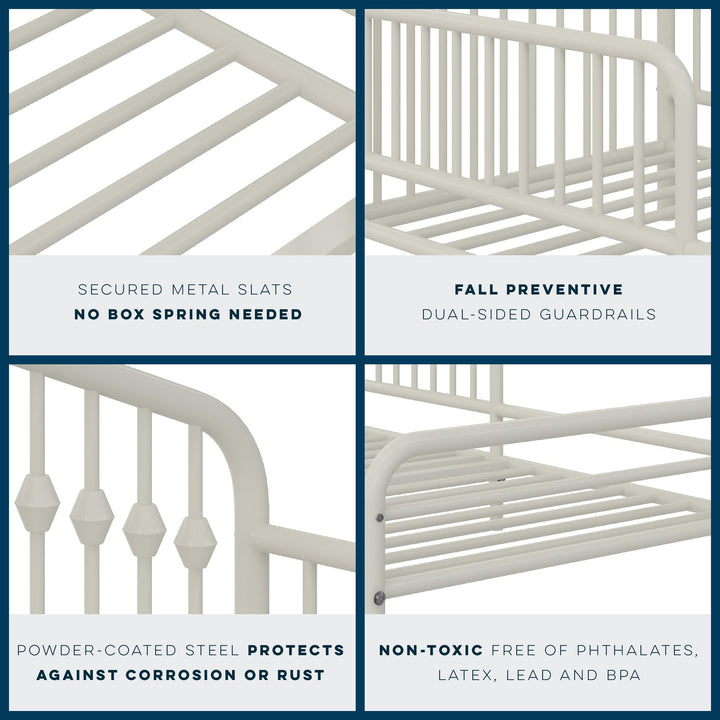 Stylish metal toddler bed designs -  Off White  -  Crib & Toddler Mattress