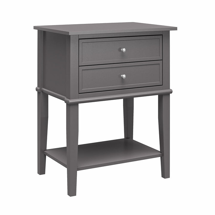 Franklin Accent Table with 2 Drawers and Lower Shelf - Graphite