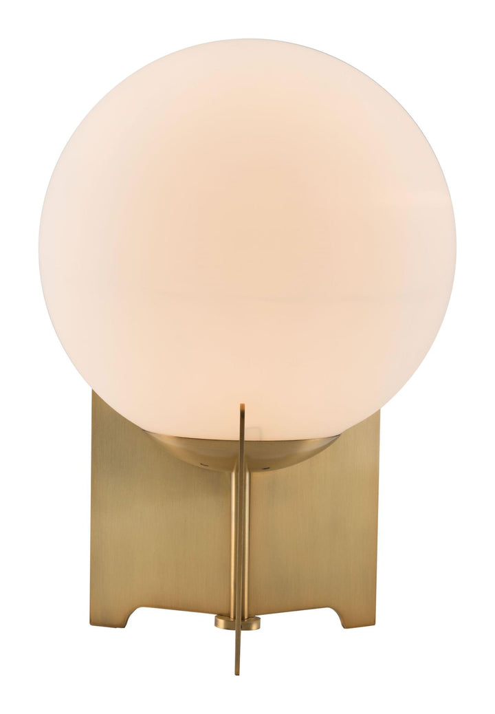 Pearl Table Lamp White & Brass  -  N/A
