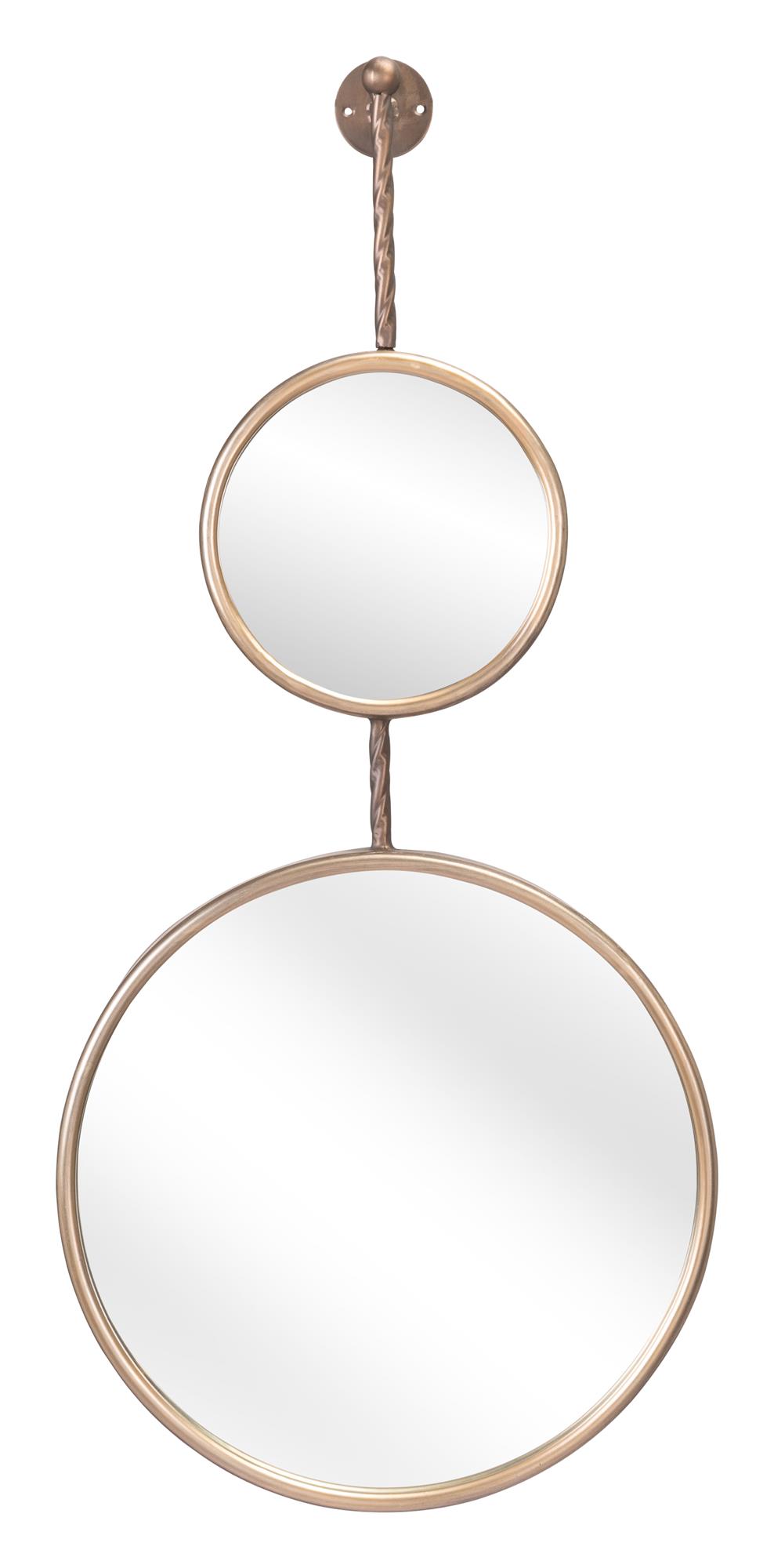 Ophelia Vertically Mounted Bronze Mirror  -  N/A