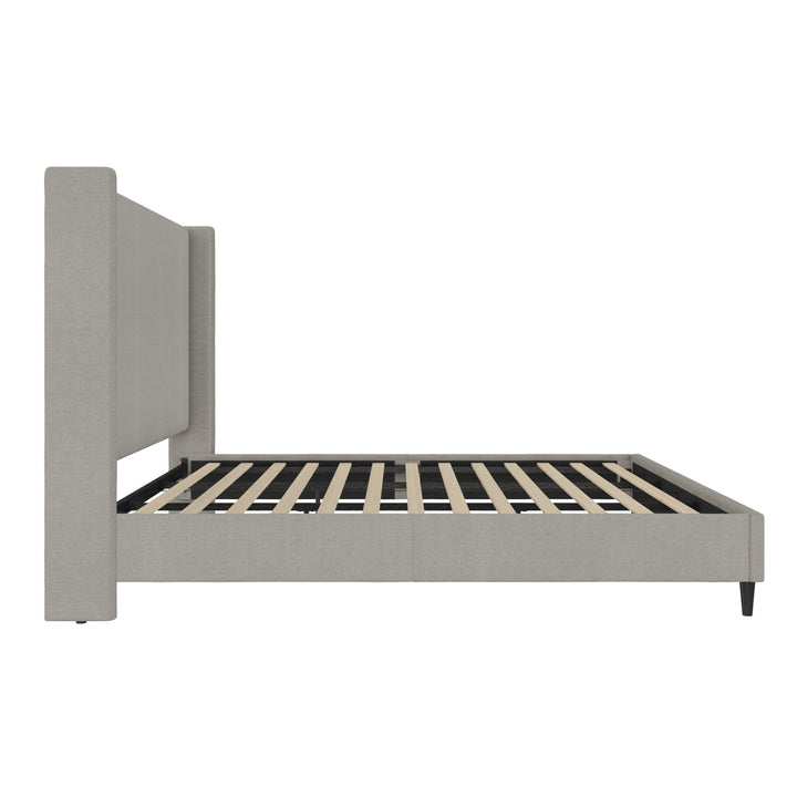 Eveline Upholstered Wingback Bed - Textured Gray Canvas - King