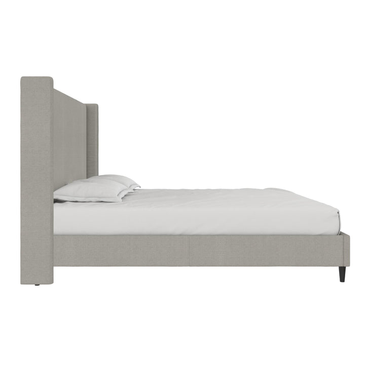 Eveline Upholstered Wingback Bed - Textured Gray Canvas - King