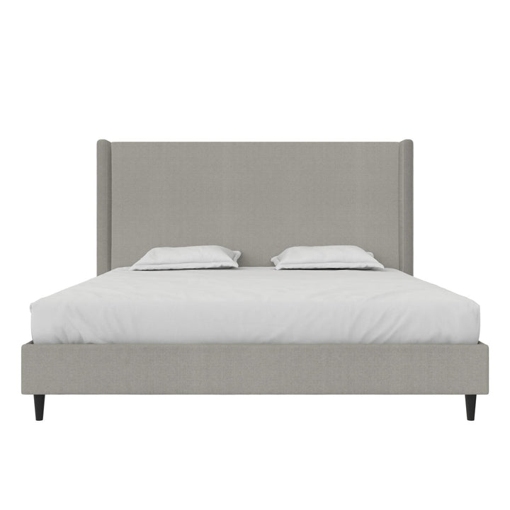 Eveline Upholstered Wingback Bed - Textured Gray Canvas - King