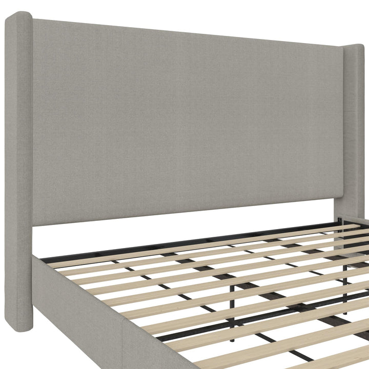 Eveline Upholstered Wingback Bed - Textured Gray Canvas - King