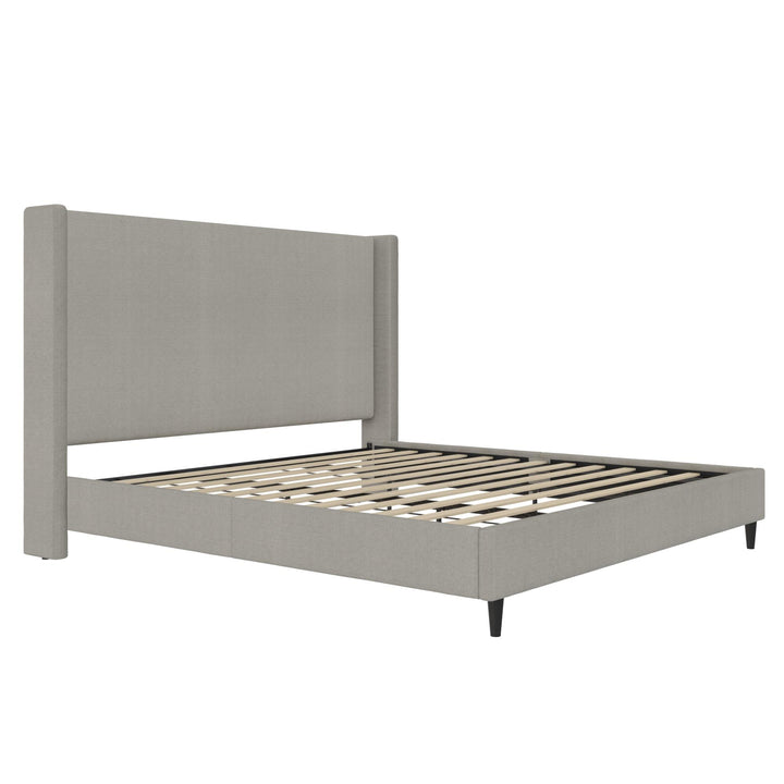 Eveline Upholstered Wingback Bed - Textured Gray Canvas - King