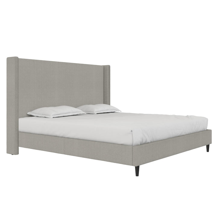 Eveline Upholstered Wingback Bed - Textured Gray Canvas - King