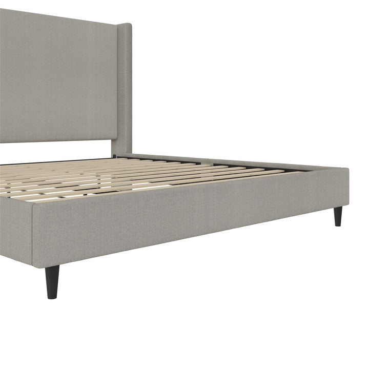 Eveline Upholstered Wingback Bed - Textured Gray Canvas - King