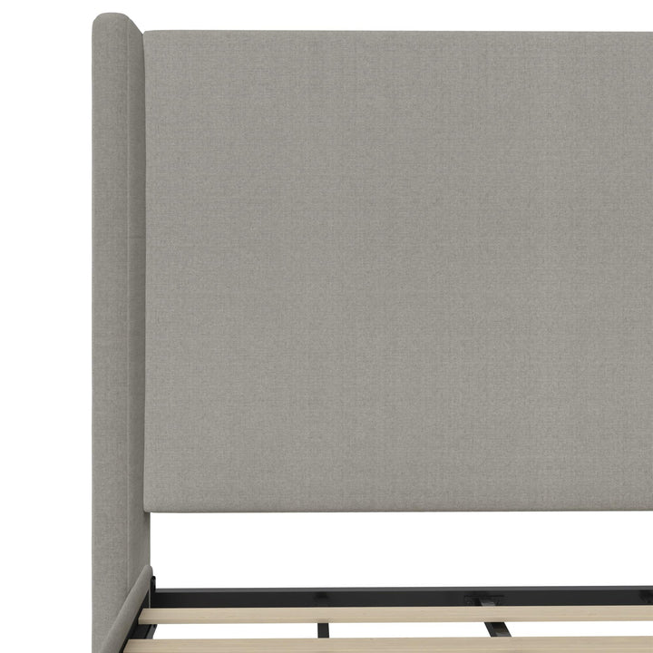 Eveline Upholstered Wingback Bed - Textured Gray Canvas - King