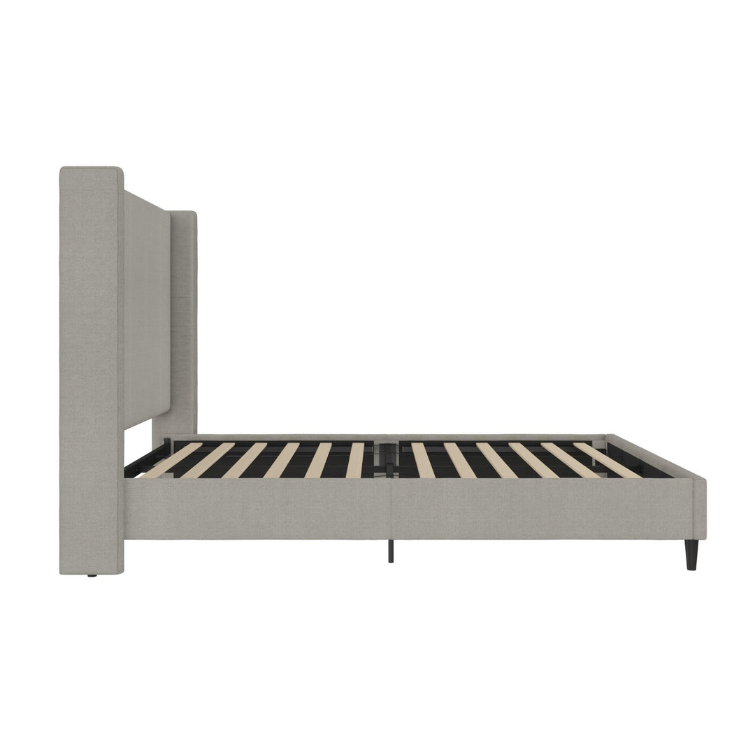 Eveline Upholstered Wingback Bed - Textured Gray Canvas - Queen