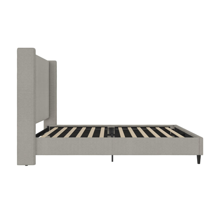 Eveline Upholstered Wingback Bed - Textured Gray Canvas - Queen