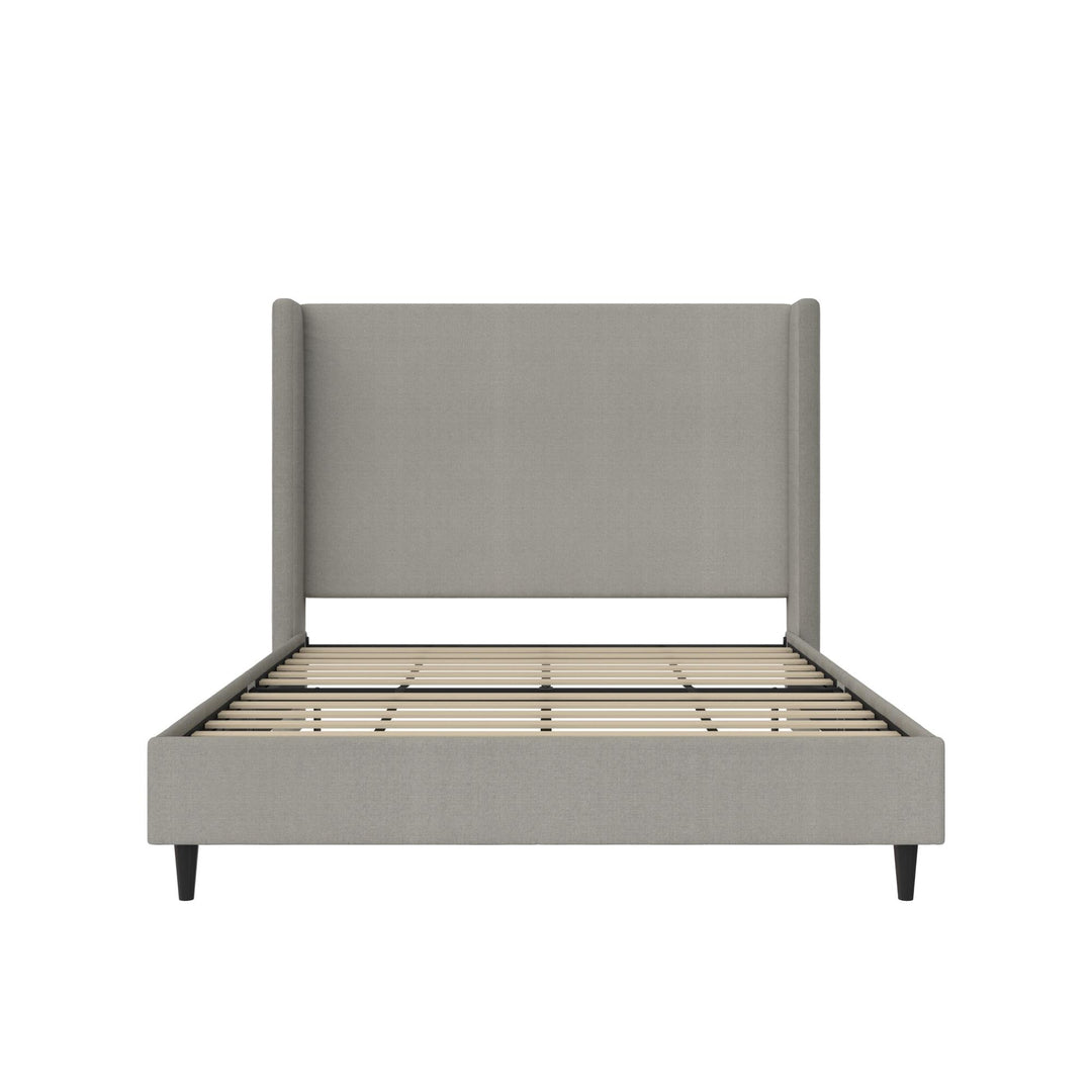 Eveline Upholstered Wingback Bed - Textured Gray Canvas - Queen