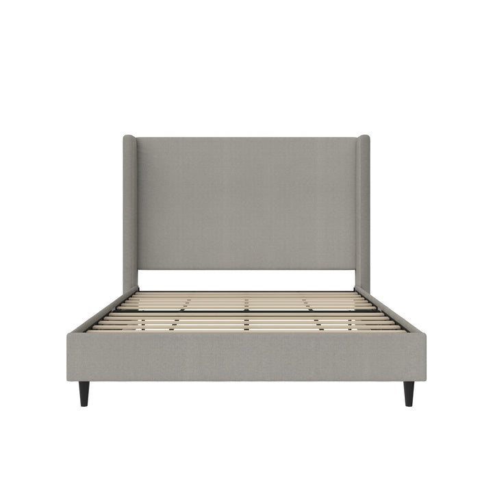 Eveline Upholstered Wingback Bed - Textured Gray Canvas - Queen