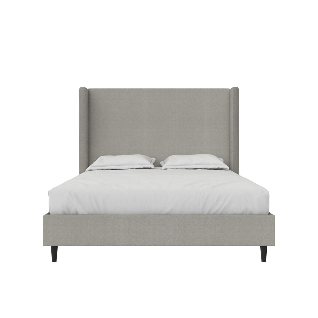 Eveline Upholstered Wingback Bed - Textured Gray Canvas - Queen
